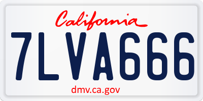 CA license plate 7LVA666