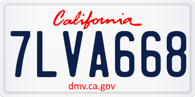 CA license plate 7LVA668
