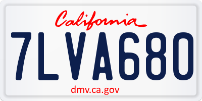 CA license plate 7LVA680
