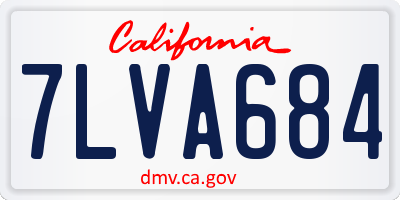 CA license plate 7LVA684