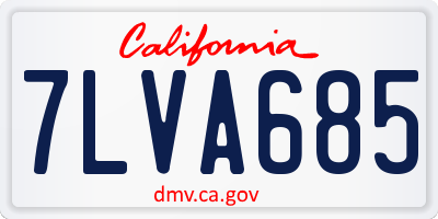 CA license plate 7LVA685