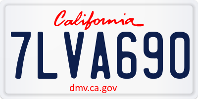 CA license plate 7LVA690