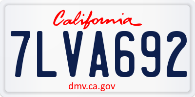 CA license plate 7LVA692