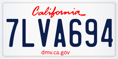 CA license plate 7LVA694