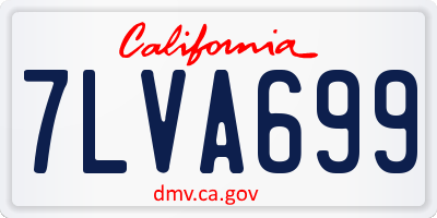 CA license plate 7LVA699
