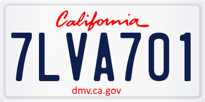 CA license plate 7LVA701