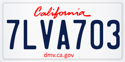 CA license plate 7LVA703