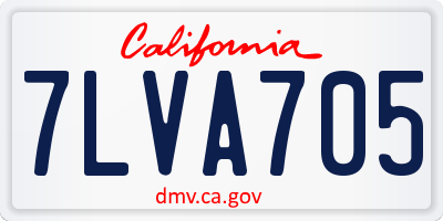 CA license plate 7LVA705