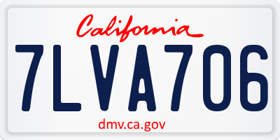 CA license plate 7LVA706