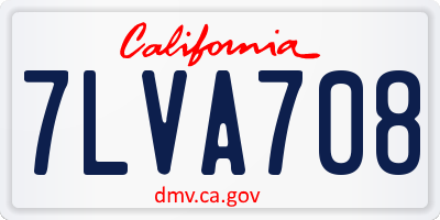 CA license plate 7LVA708