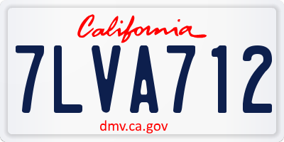 CA license plate 7LVA712
