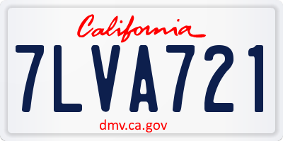CA license plate 7LVA721