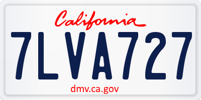 CA license plate 7LVA727