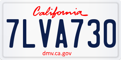 CA license plate 7LVA730