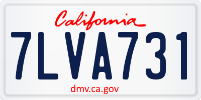 CA license plate 7LVA731