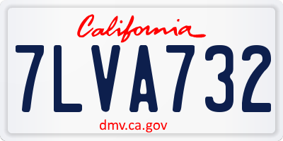 CA license plate 7LVA732