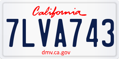 CA license plate 7LVA743