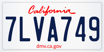 CA license plate 7LVA749
