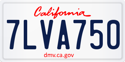CA license plate 7LVA750