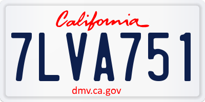 CA license plate 7LVA751