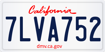CA license plate 7LVA752