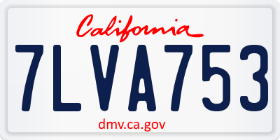 CA license plate 7LVA753