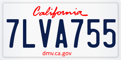 CA license plate 7LVA755