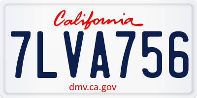 CA license plate 7LVA756