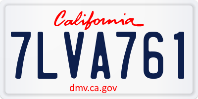 CA license plate 7LVA761
