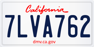 CA license plate 7LVA762