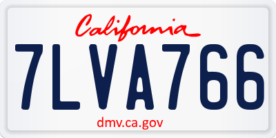 CA license plate 7LVA766