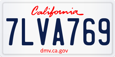 CA license plate 7LVA769