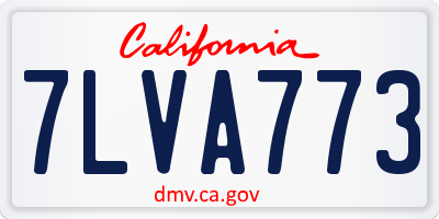 CA license plate 7LVA773