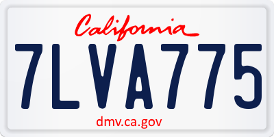 CA license plate 7LVA775