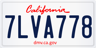 CA license plate 7LVA778