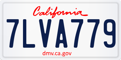 CA license plate 7LVA779