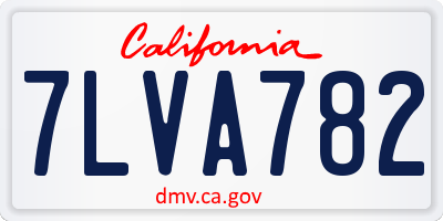 CA license plate 7LVA782