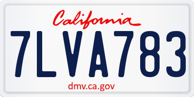 CA license plate 7LVA783
