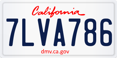 CA license plate 7LVA786