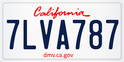 CA license plate 7LVA787