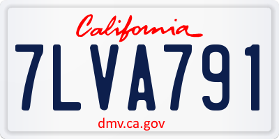 CA license plate 7LVA791