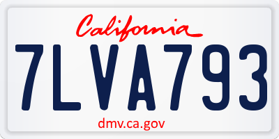 CA license plate 7LVA793