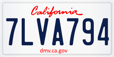 CA license plate 7LVA794