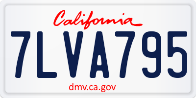 CA license plate 7LVA795