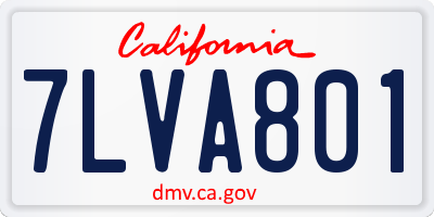 CA license plate 7LVA801