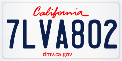 CA license plate 7LVA802