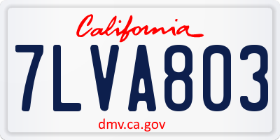 CA license plate 7LVA803