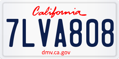 CA license plate 7LVA808