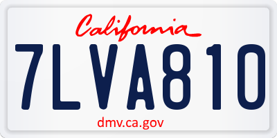CA license plate 7LVA810