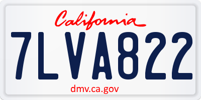 CA license plate 7LVA822
